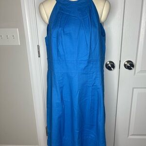Peacock blue halter dress